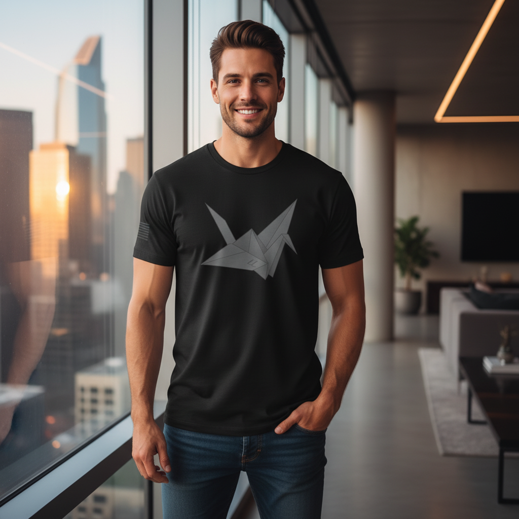 Lowkey Paper Crane Men’s Graphic T-Shirt | Premium Cotton Streetwear Tee