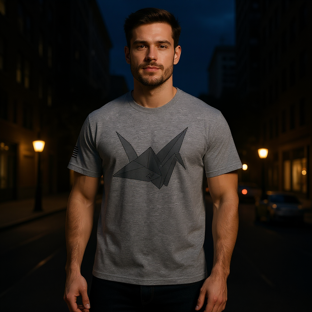 Lowkey Paper Crane Men’s Graphic T-Shirt | Premium Cotton Streetwear Tee