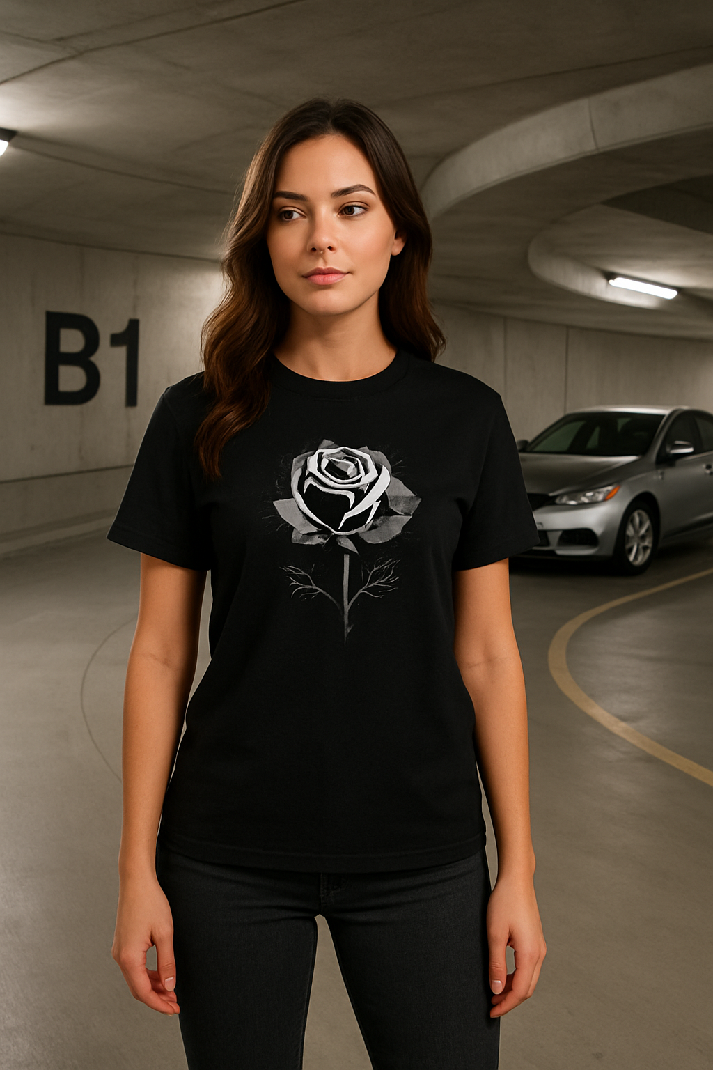 Lowkey Ink Spilled Rose Women’s T-Shirt | Premium Streetwear Graphic Tee
