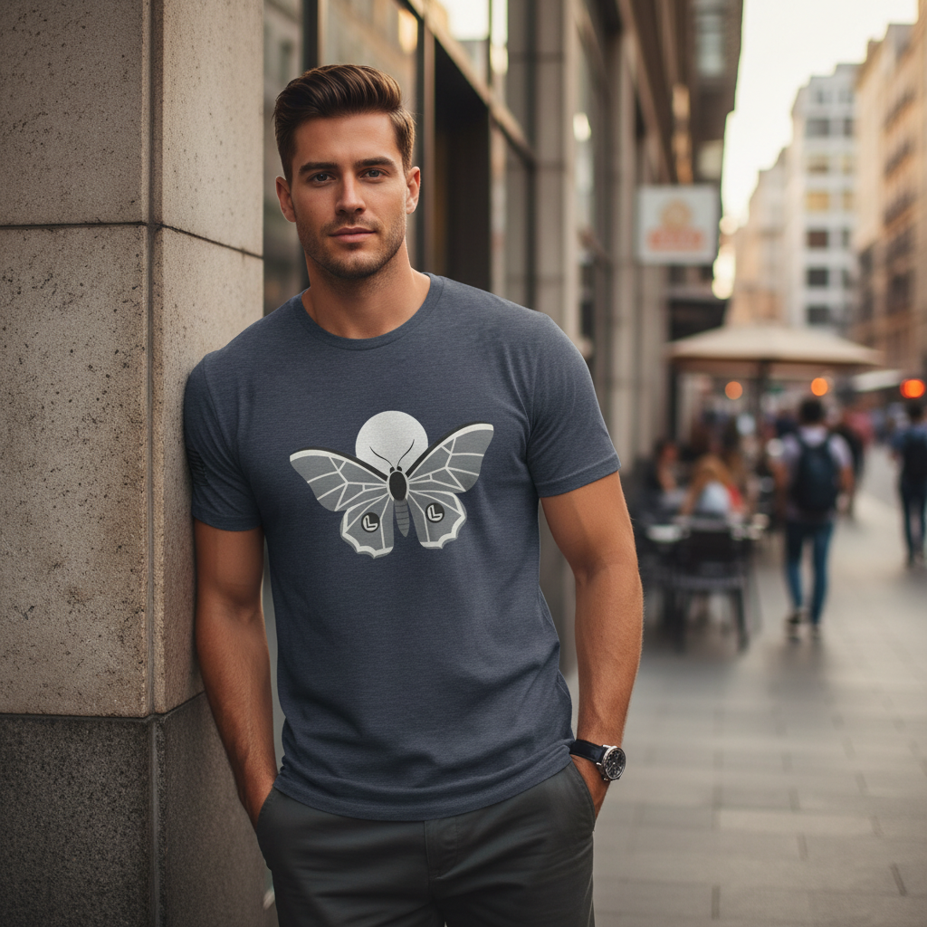 Lowkey Lunar Moth Men’s Graphic T-Shirt | Premium Cotton Streetwear Tee