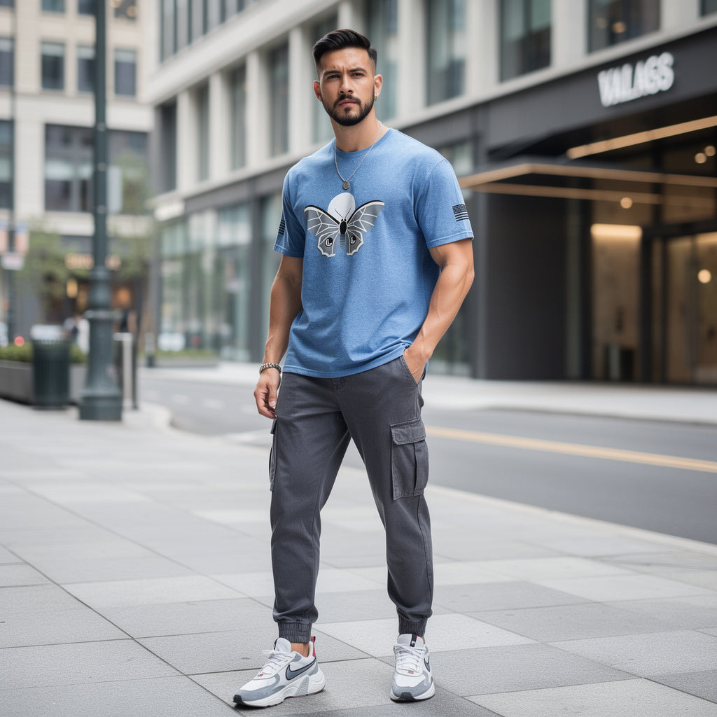 Lowkey Lunar Moth Men’s Graphic T-Shirt | Premium Cotton Streetwear Tee