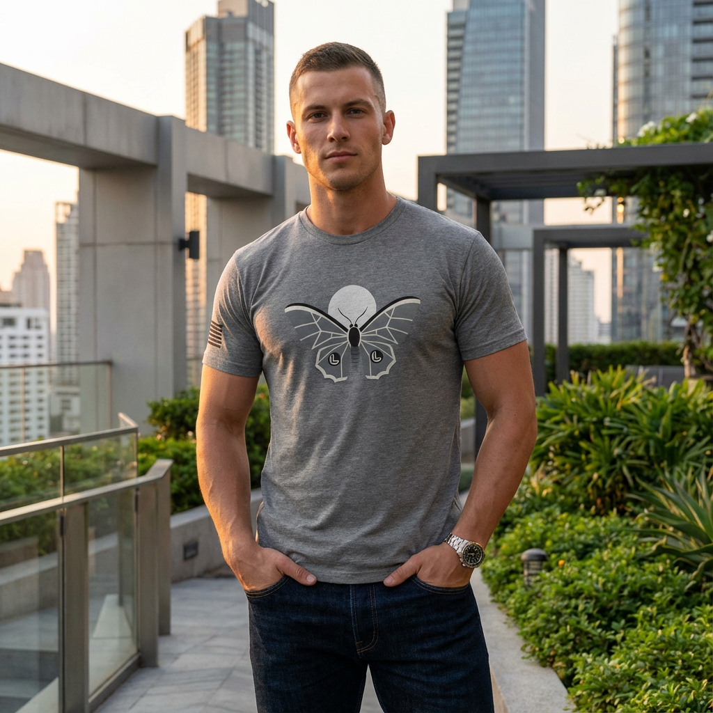 Lowkey Lunar Moth Men’s Graphic T-Shirt | Premium Cotton Streetwear Tee