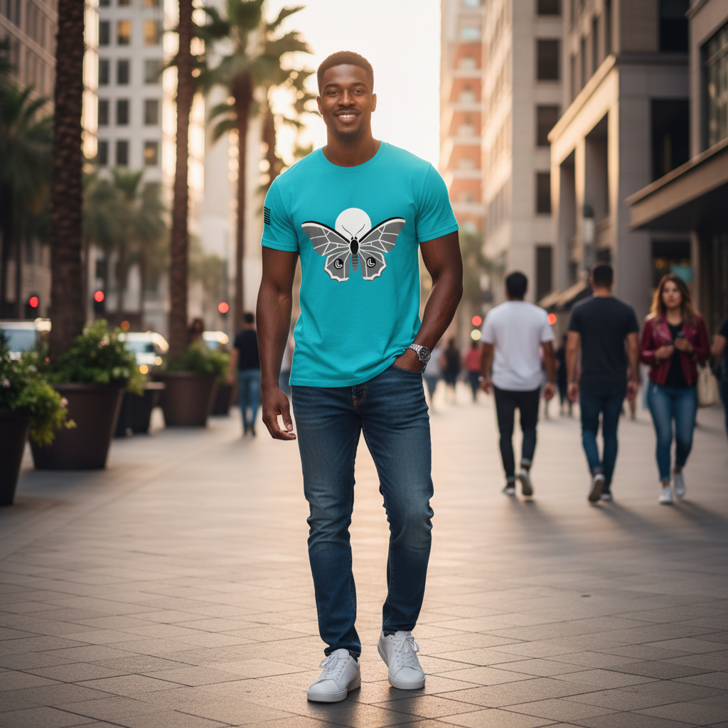 Lowkey Lunar Moth Men’s Graphic T-Shirt | Premium Cotton Streetwear Tee